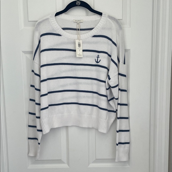 NWT Z Supply Nautical Striped Sweater - White and Blue - Picture 1 of 7